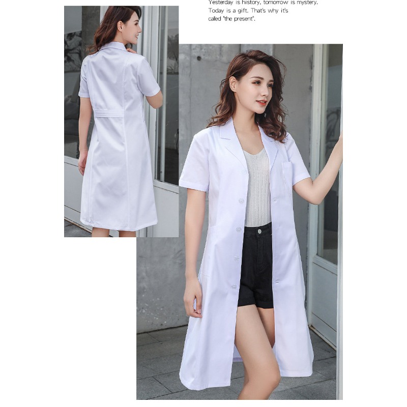 Medical Lab Gown - Lab Isolation Gown White Coat Long