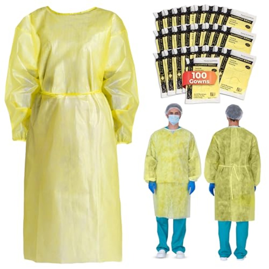 Universal Size Yellow Disposab - Medical Lab Gown avaliação e preço
