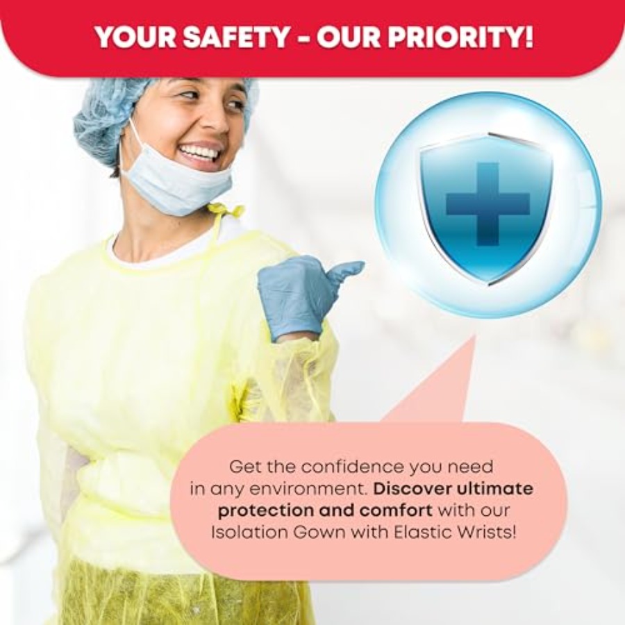 Universal Size Yellow Disposab - Medical Lab Gown avaliação e preço