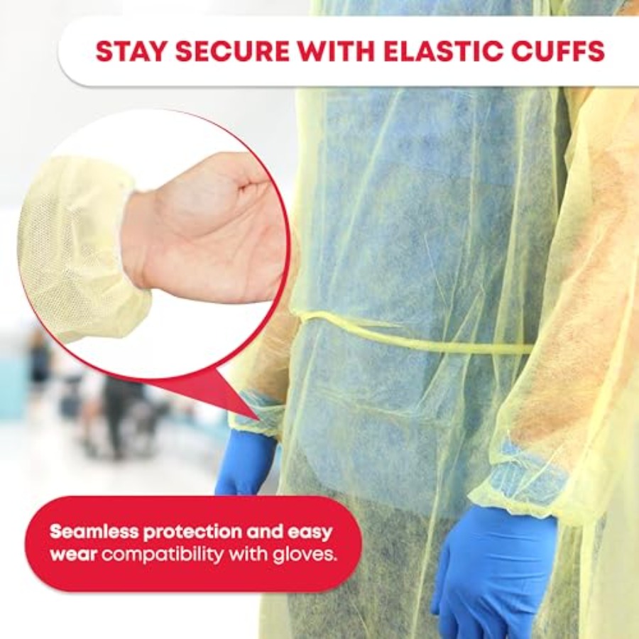 Universal Size Yellow Disposab - Medical Lab Gown avaliação e preço