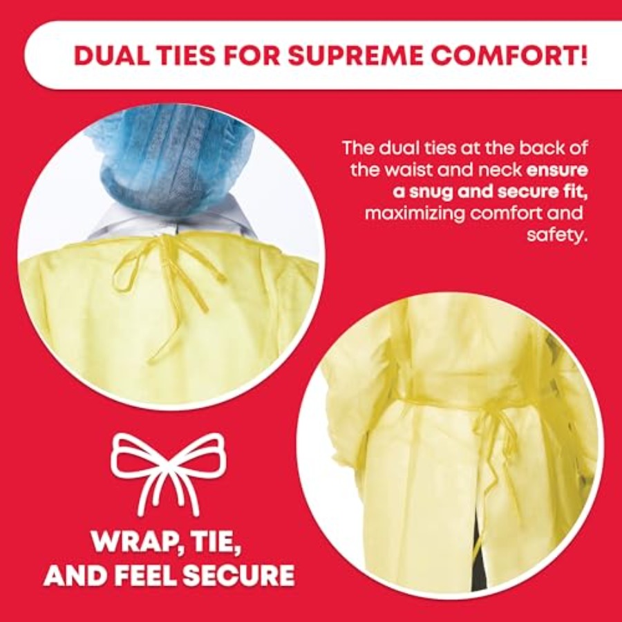 Universal Size Yellow Disposab - Medical Lab Gown avaliação e preço
