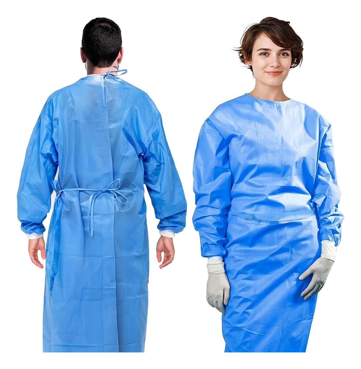 3pcs 45gsm SMS Three-Layer Com - Medical Lab Gown avaliação e preço