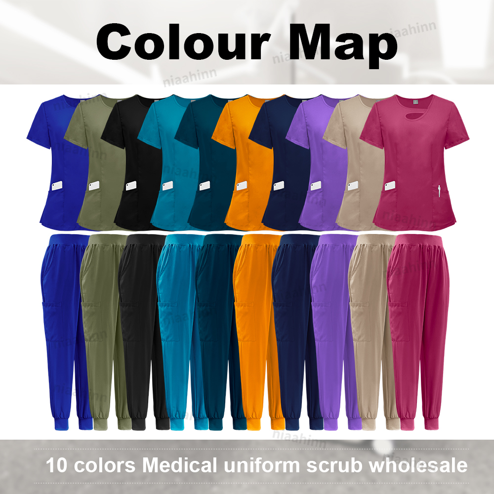 Multicolour Elastic Scrubs Sui - Medical Lab Gown avaliação e preço