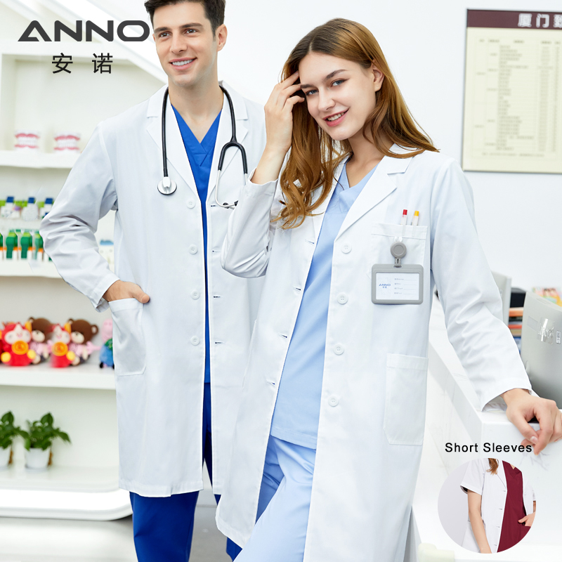 ANNO White Doctor Medical Coat - Medical Lab Gown avaliação e preço
