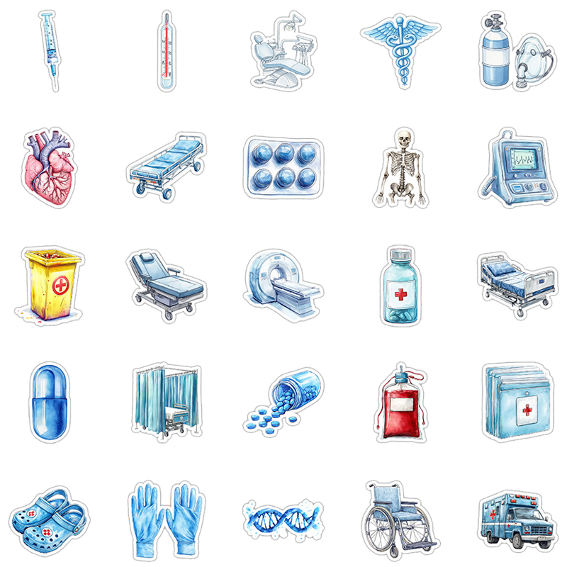 50PCS Cartoon Medical Equipmen - Medical Lab Equipments avaliação e preço