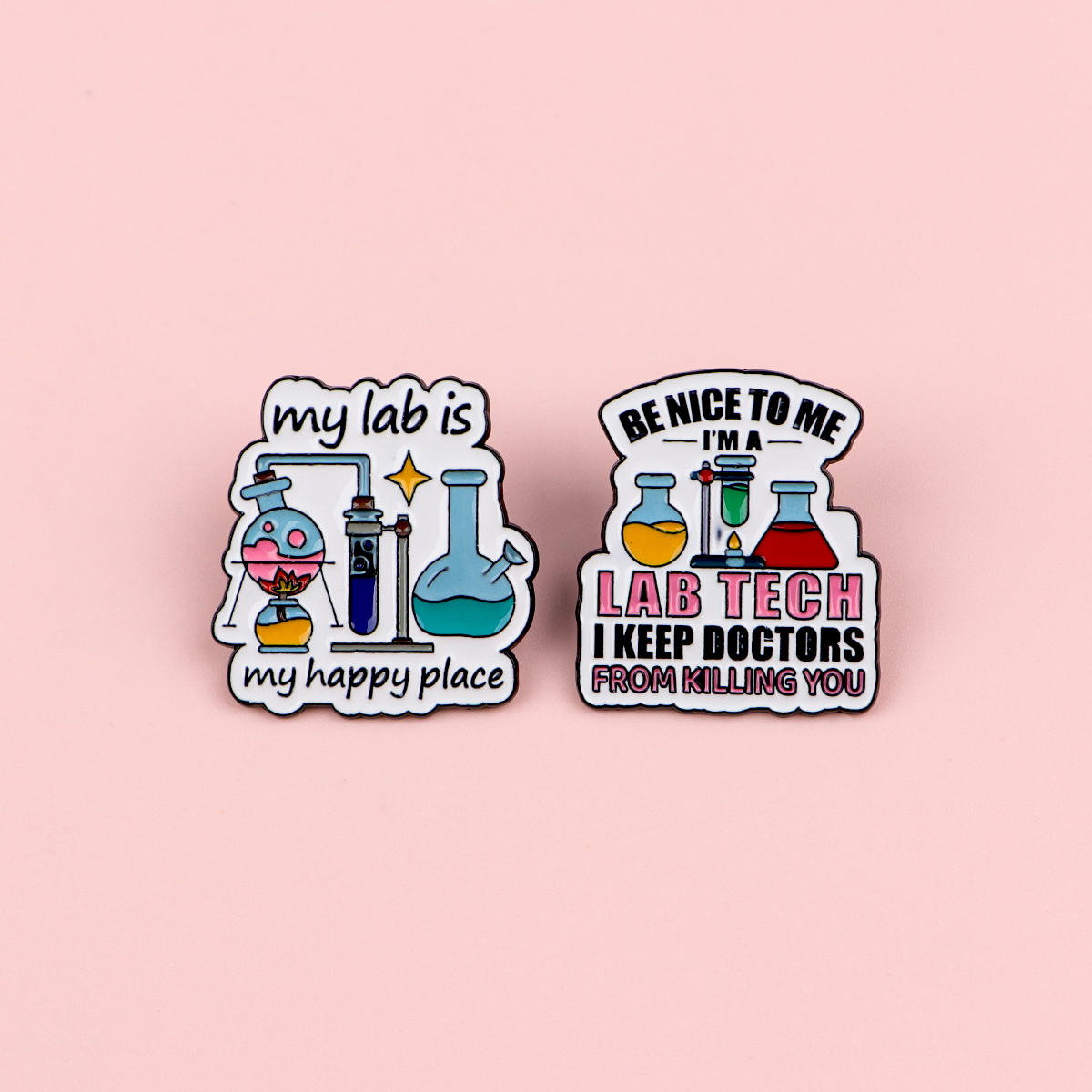Funny Lab Tech Enamel Pins Set - Medical Lab Worker avaliação e preço