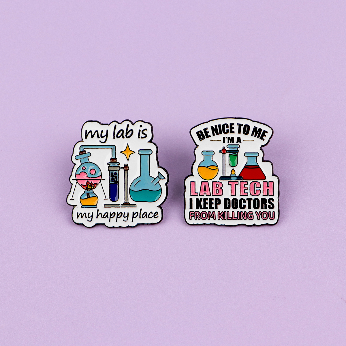 Funny Lab Tech Enamel Pins Set - Medical Lab Worker avaliação e preço