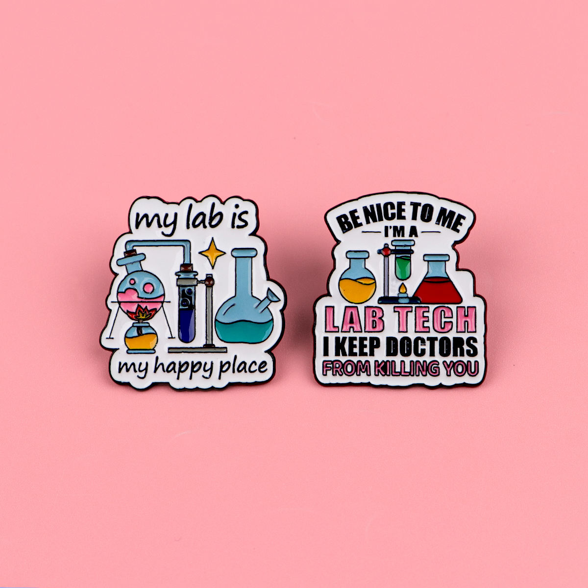 Funny Lab Tech Enamel Pins Set - Medical Lab Worker avaliação e preço