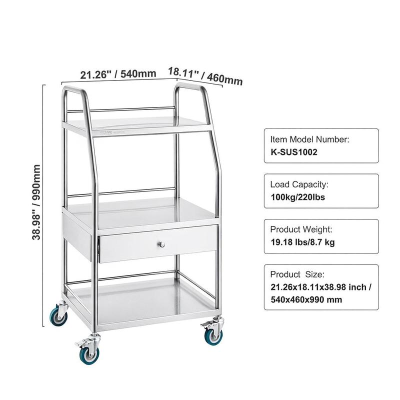 Medical Trolley 23.6x15.7x33.4 - Medical Lab Equipment avaliação e preço